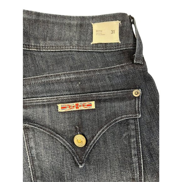 HUDSON Beth Mid-Rise Baby Bootcut Jean Size 31 Women's Distressed Blue Size 12 - Picture 7 of 13